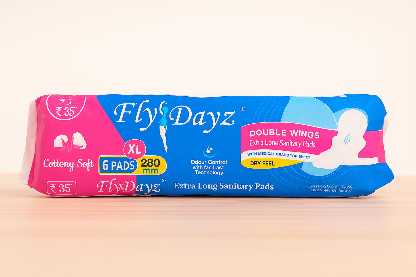 FlyDayz Soft Cotton Extra Long 280mm Sanitary Pads Pack of 10