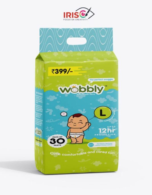 Wobbly Baby Diaper Size - Large - 30 PCS